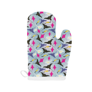 Stingray Pattern Print Design 01 Heat Resistant Oven Mitts