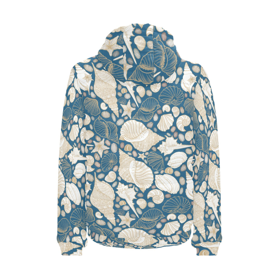 Sea turtle Polynesian Tribal design pattern Men's Padded Hooded Jacket