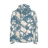 Sea turtle Polynesian Tribal design pattern Men's Padded Hooded Jacket