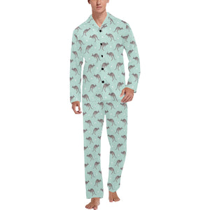 Kangaroo pattern background Men's Long Pajama Set