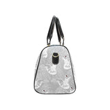 white swan gray background Travel Bag