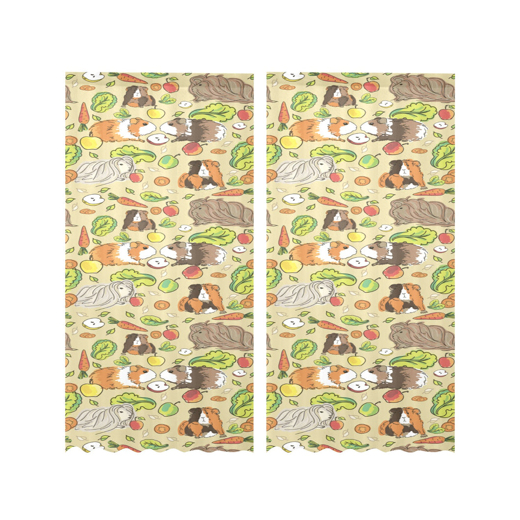 Guinea Pig Pattern Print Design 04 Gauze Curtain