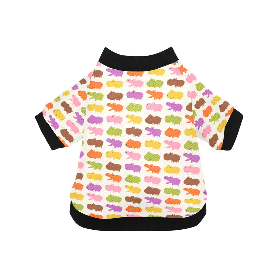 Hippopotamus Pattern Print Design 01 All Over Print Pet Dog Round Neck Fuzzy Shirt