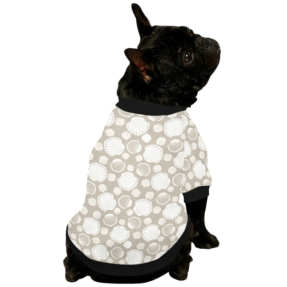 Scallop shell pattern All Over Print Pet Dog Round Neck Fuzzy Shirt