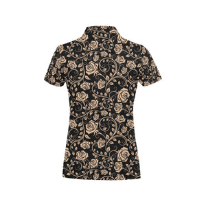 Rose Pattern Print Design 04 Women's All Over Print Polo Shirt