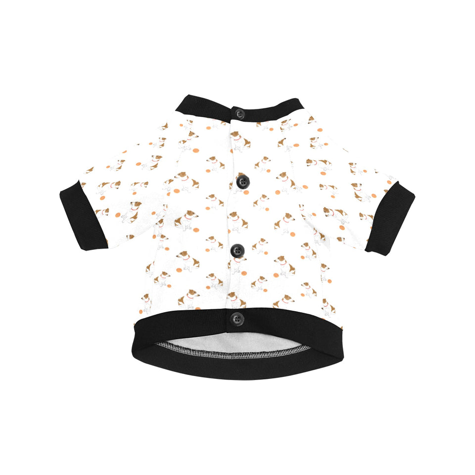 Jack Russel Pattern Print Design 05 All Over Print Pet Dog Round Neck Fuzzy Shirt