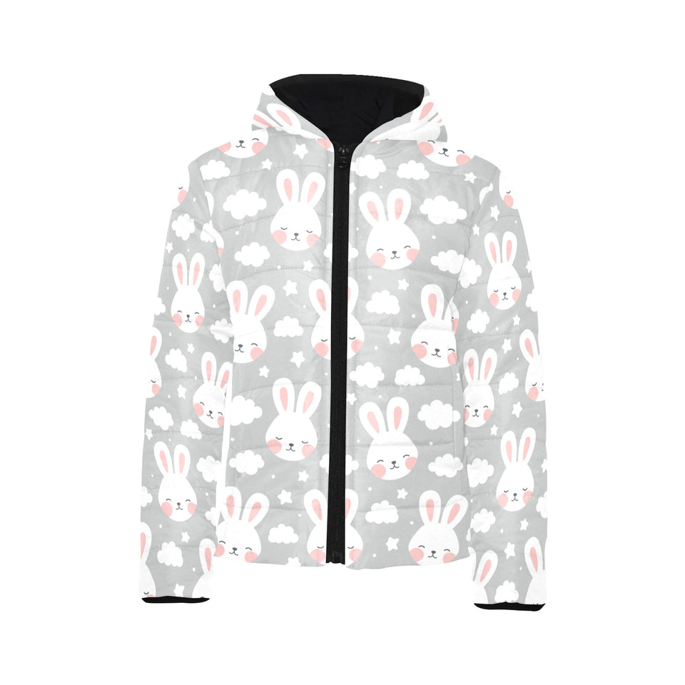 Rabbit cloud Pattern Kids' Boys' Girls' Padded Hooded Jacket