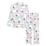 Airplane cloud grey background Women's Long Pajama Set