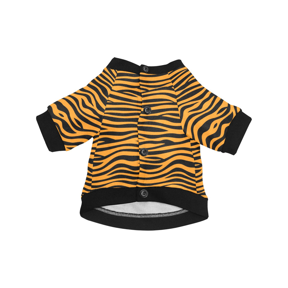 Bengal tigers skin print pattern background All Over Print Pet Dog Round Neck Fuzzy Shirt