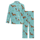 Dachshund decorative background Men's Long Pajama Set