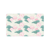 Pink lotus waterlily leaves pattern Doormat