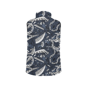 Piano Pattern Print Design 02 Men's Padded Vest