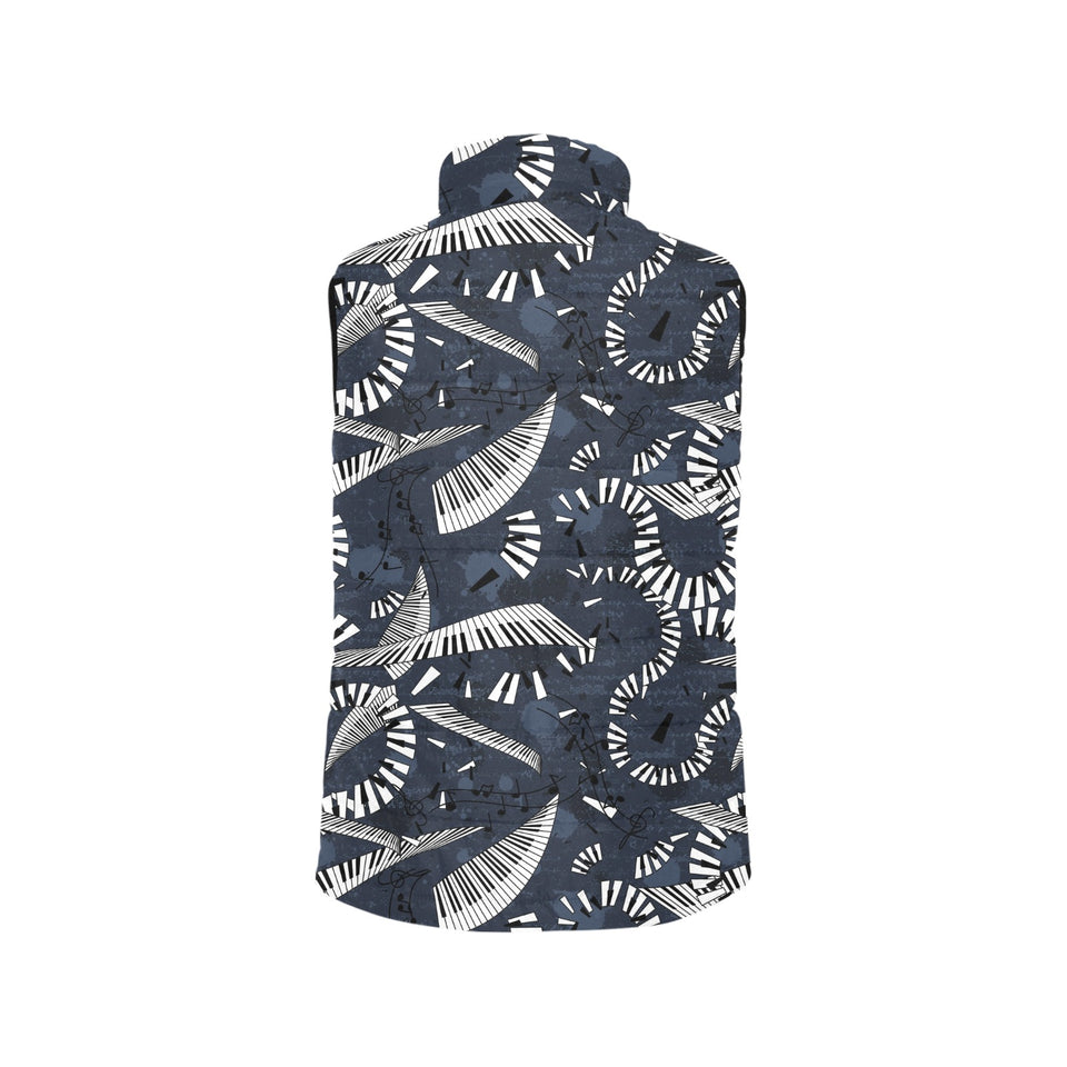 Piano Pattern Print Design 02 Men's Padded Vest