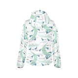 Crocodile diver pattern Women's Padded Hooded Jacket