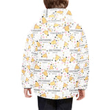Greyhound Pattern Print Design 03 Kids' Boys' Girls' Padded Hooded Jacket