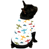 Airplane star cloud colorful All Over Print Pet Dog Round Neck Fuzzy Shirt