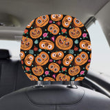 Pumpkin flowers spiderweb Halloween theme Car Headrest Cover