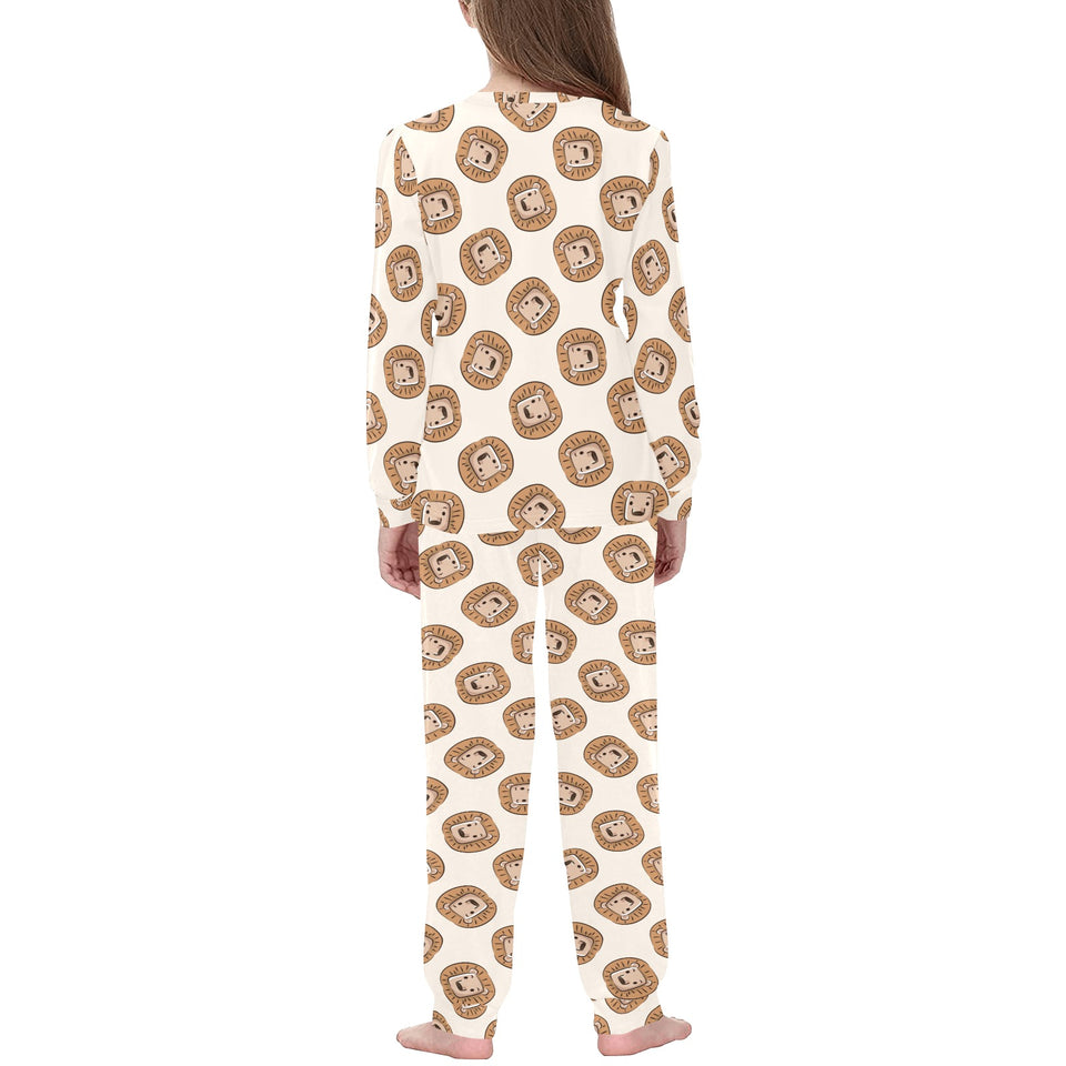 Lion Pattern Print Design 01 Kids' Boys' Girls' All Over Print Pajama Set