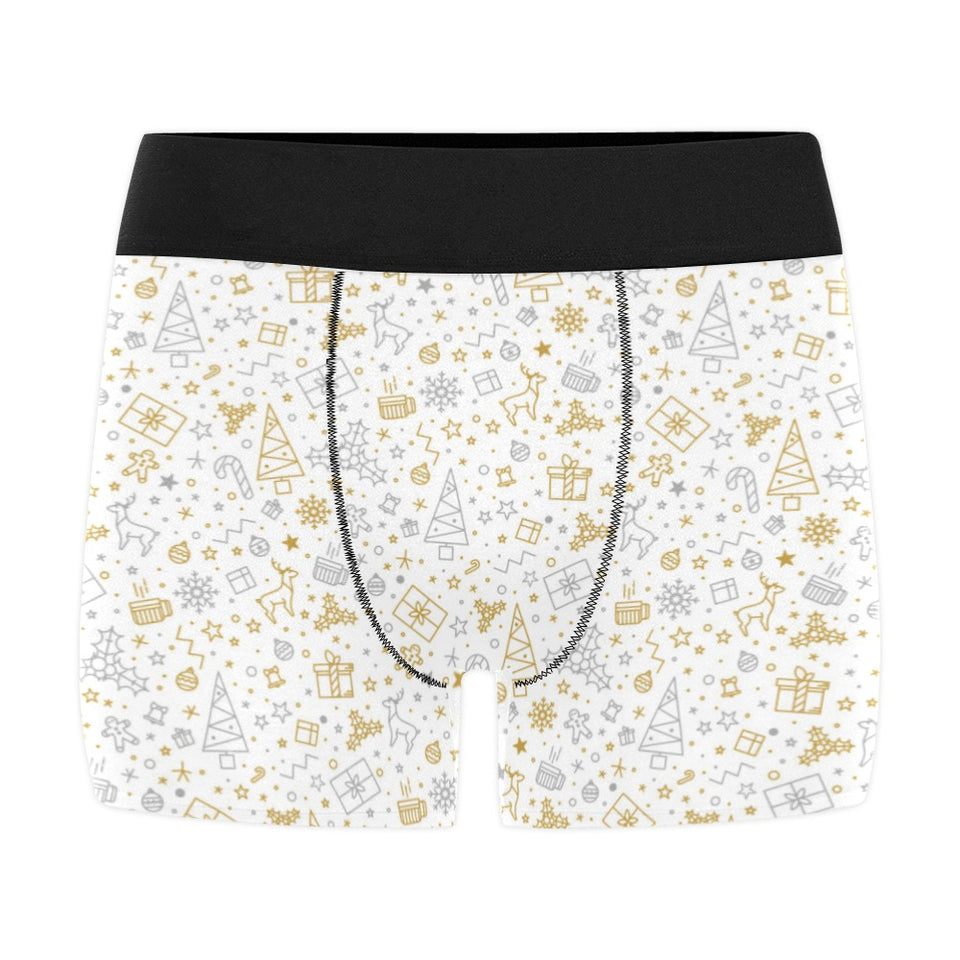 Christmas tree Christmas element Silver gold patte Men's All Over Print Boxer Briefs Men's Underwear