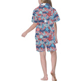 Hand drawn colorful starfish Kids' Boys' Girls' V-Neck Short Pajama Set