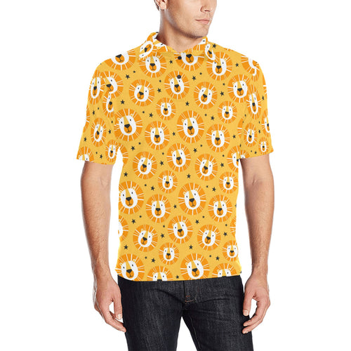 Lion Pattern Print Design 03 Men's All Over Print Polo Shirt