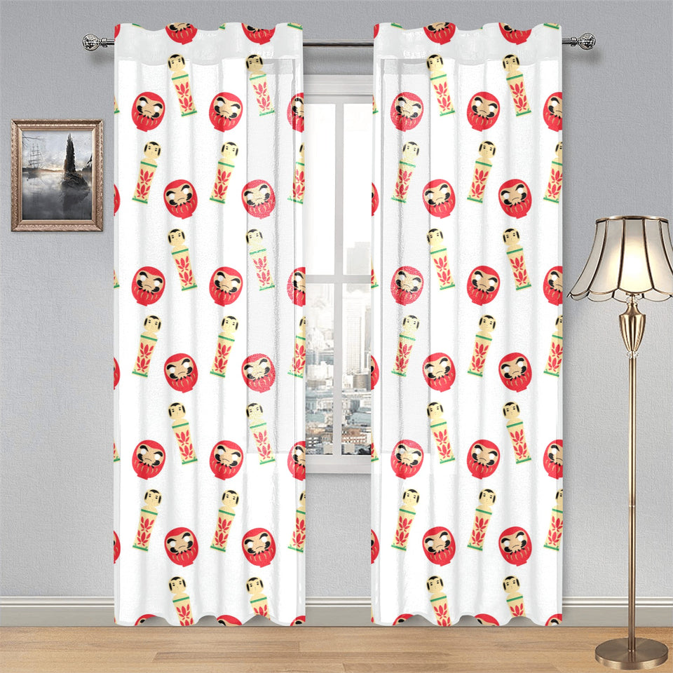 Daruma japanese wooden doll Gauze Curtain