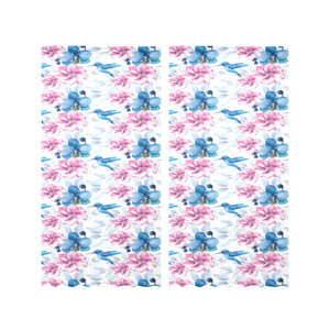 Hummingbird Pattern Print Design 02 Gauze Curtain