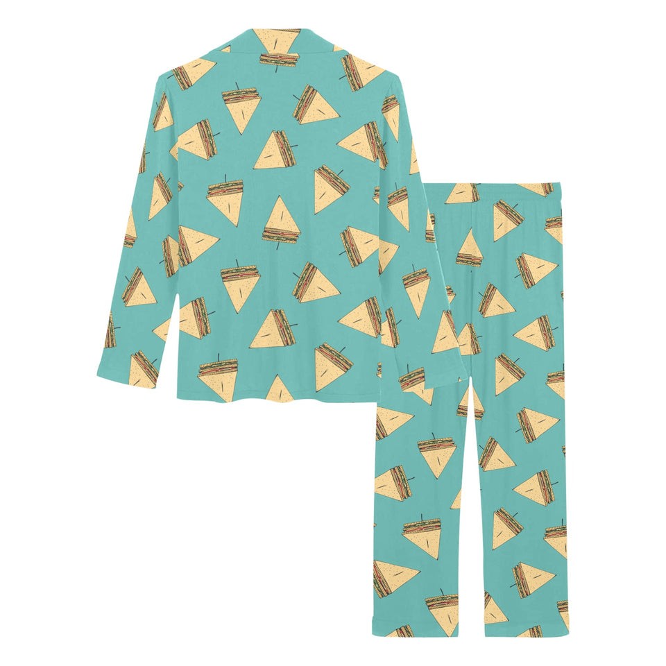 Sandwich Pattern Print Design 03 Women's Long Pajama Set