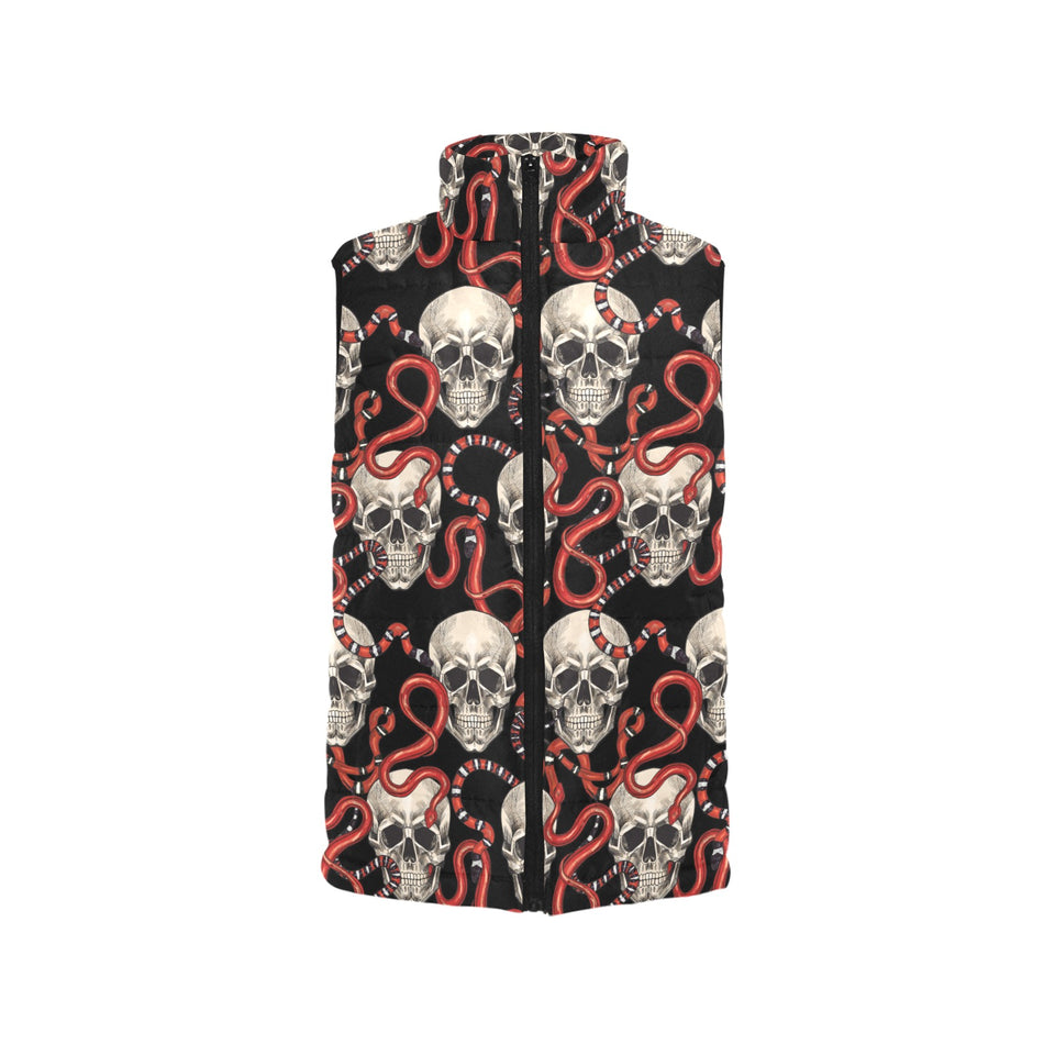 Red snake skull pattern Women's Padded Vest