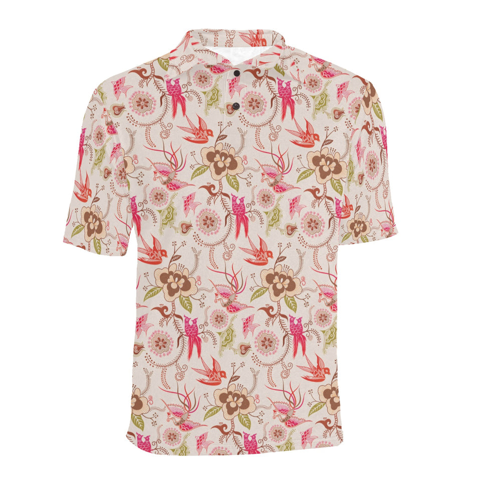 Swallow Pattern Print Design 01 Men's All Over Print Polo Shirt