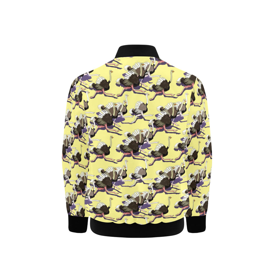 Ostrich Pattern Print Design 04 Kids' Boys' Girls' Bomber Jacket