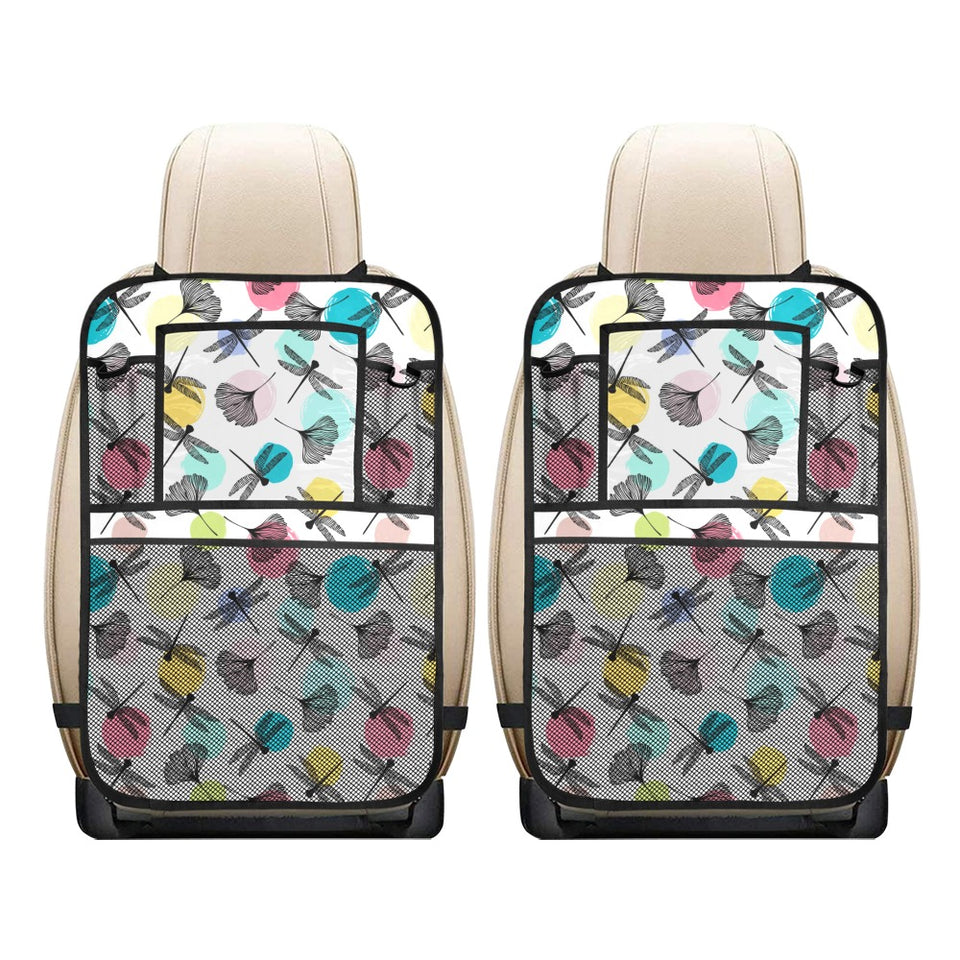 Dragonflies ginkgo leaves pattern Car Seat Back Organizer