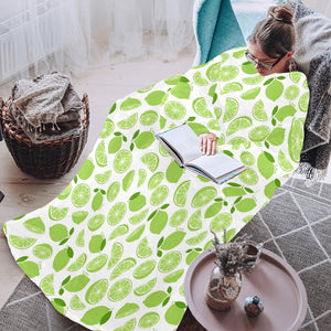 Lime design pattern Blanket Robe with Sleeves