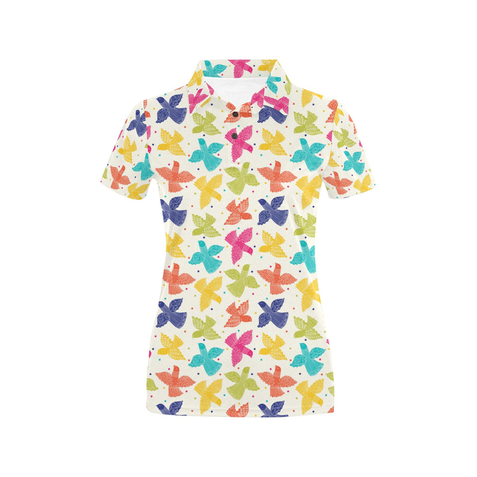 Pigeon Pattern Print Design 01 Women's All Over Print Polo Shirt