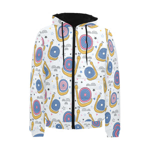 Snail Pattern Print Design 05 Men's Padded Hooded Jacket