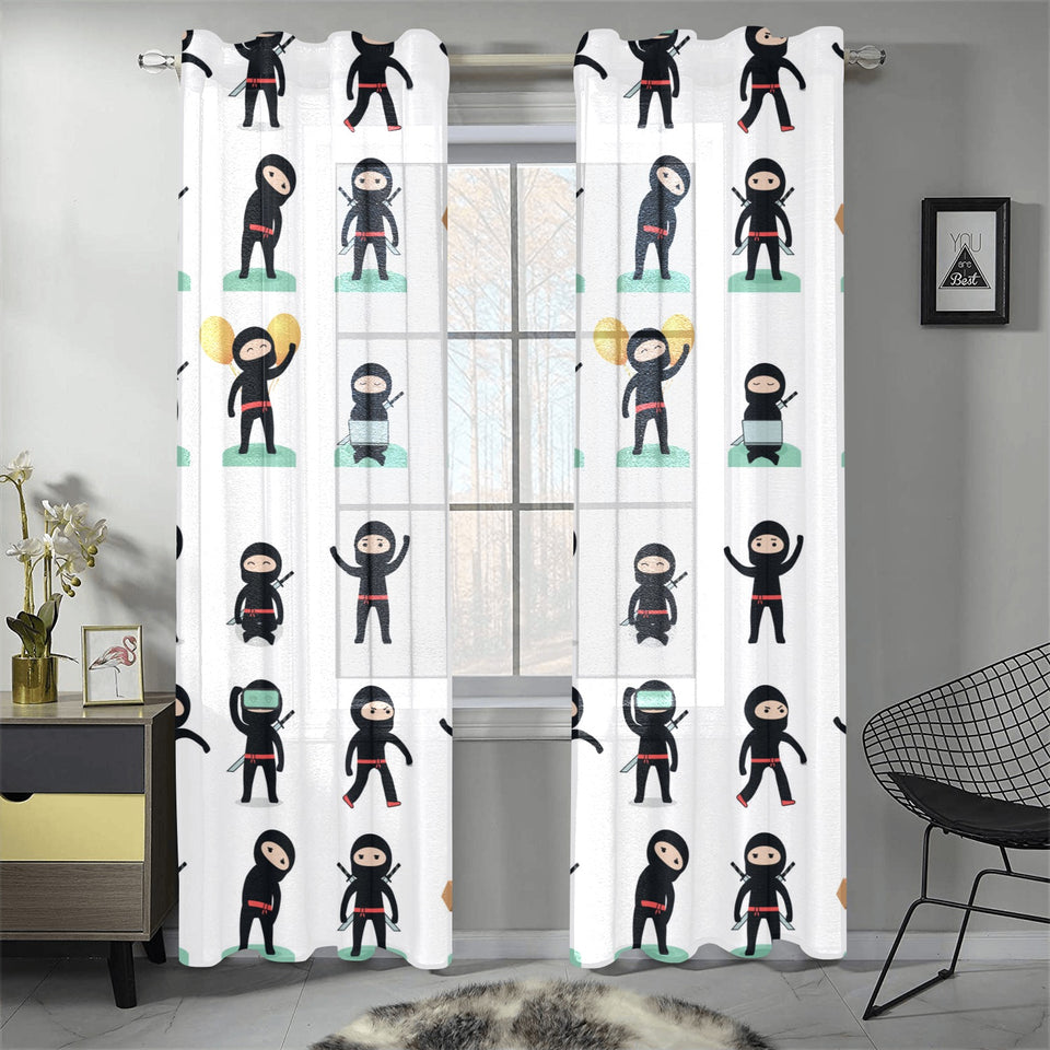 Cute ninja katana sword pattern Gauze Curtain