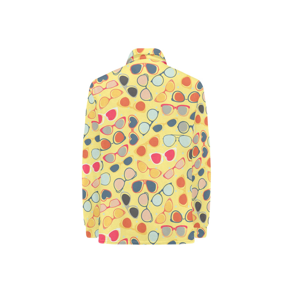 Sun Glasses Pattern Print Design 05 Women's Long Sleeve Polo Shirt