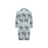 Lovely Sea Otter Pattern Men's Long Sleeve Belted Night Robe