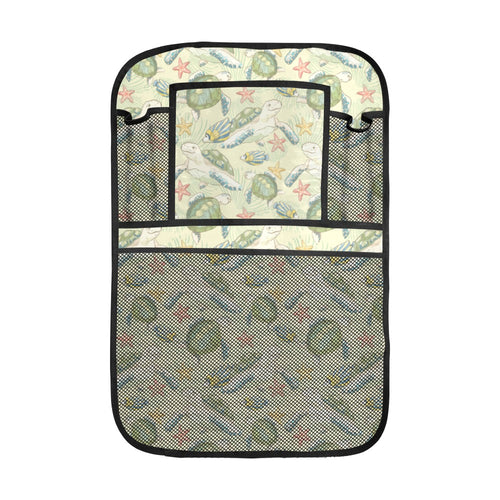 Hand drawn sea turtle fish pattern Car Seat Back Organizer