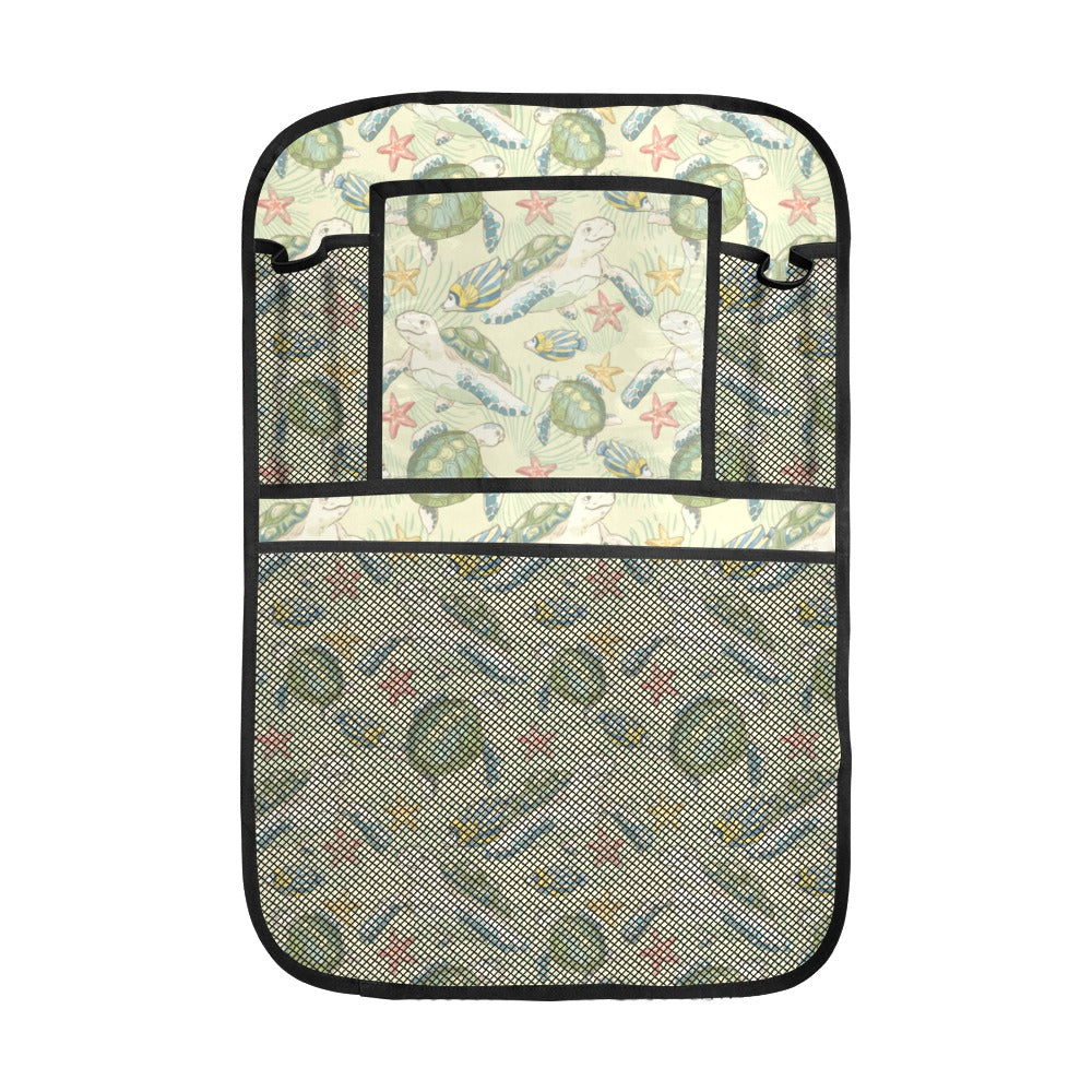 Hand drawn sea turtle fish pattern Car Seat Back Organizer