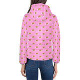 Pancake Pattern Print Design 04 Women's Padded Hooded Jacket