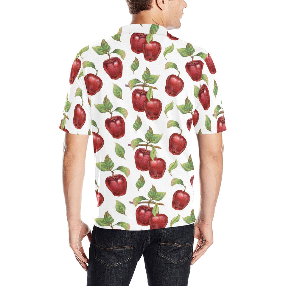 Red apples pattern Men's All Over Print Polo Shirt