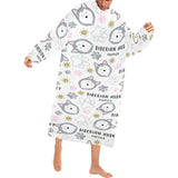Siberian Husky design pattern Blanket Robe with Sleeves