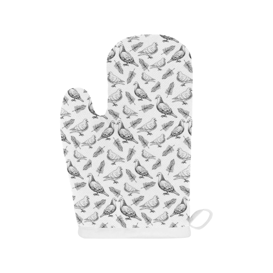 Pigeon Pattern Print Design 05 Heat Resistant Oven Mitts