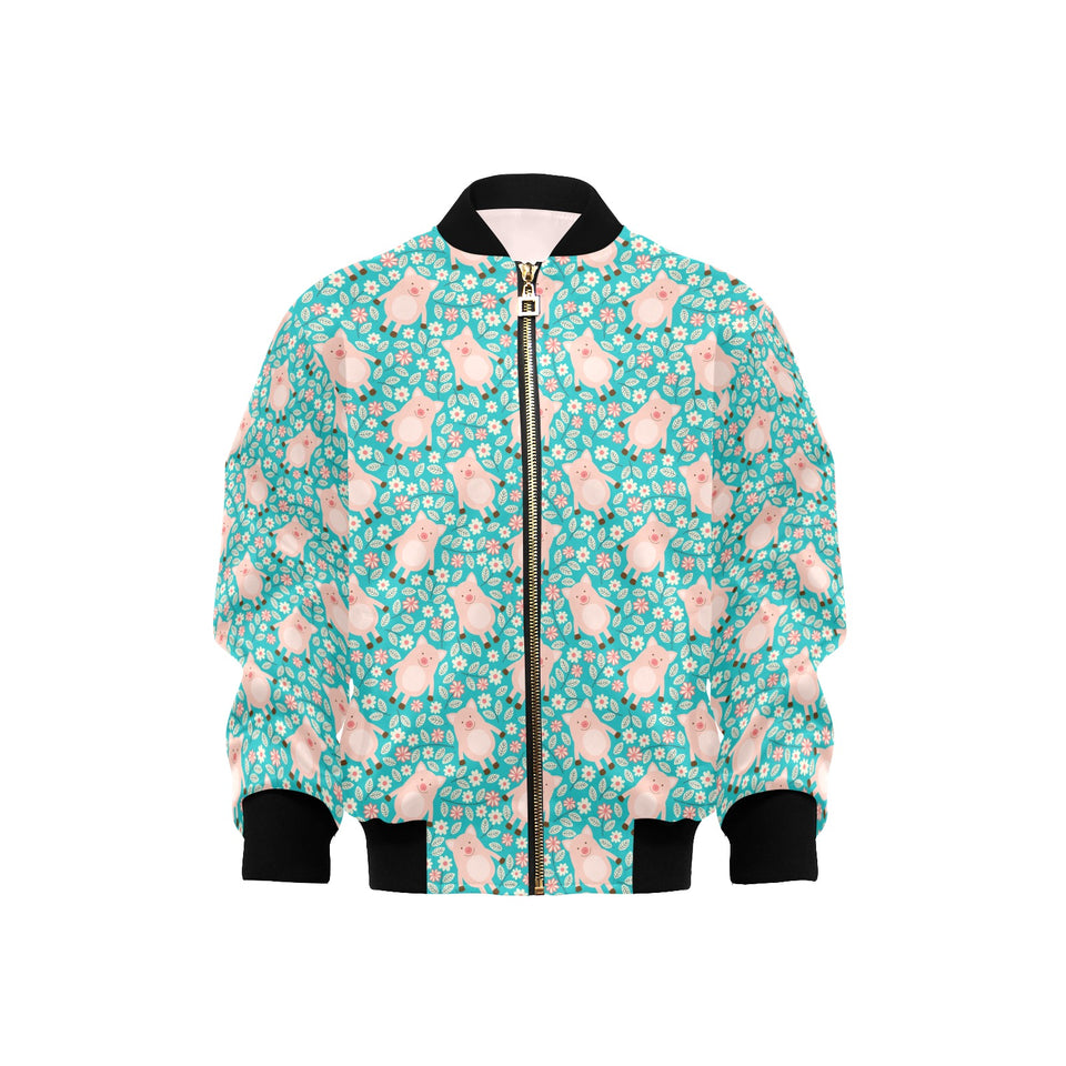 Pig Pattern Print Design 01 Kids' Boys' Girls' Bomber Jacket