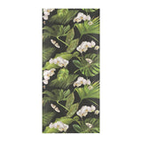 White orchid flower tropical leaves pattern blackg Beach Towel