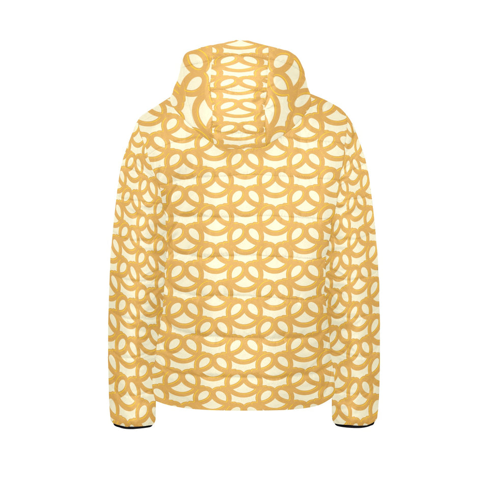 Pretzels Pattern Print Design 01 Kids' Boys' Girls' Padded Hooded Jacket