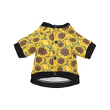 Sunflower pattern All Over Print Pet Dog Round Neck Fuzzy Shirt