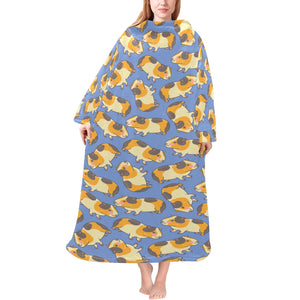 Guinea Pig Pattern Print Design 02 Blanket Robe with Sleeves