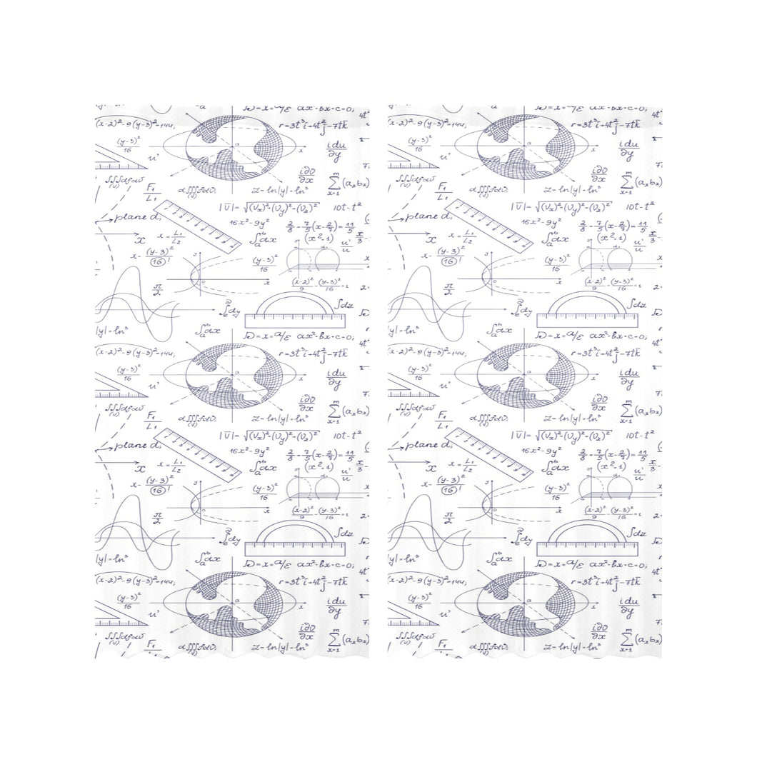 Math Pattern Print Design 03 Gauze Curtain